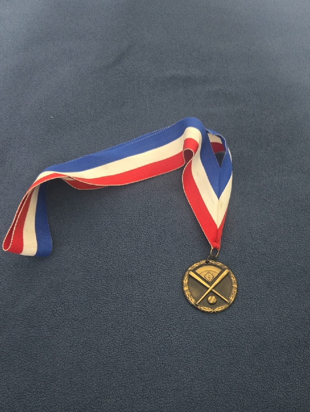 Baseball Medal with Red, White & Blue Ribbon